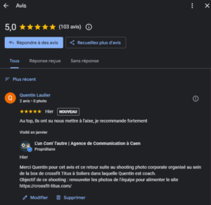 Répondre à des avis google