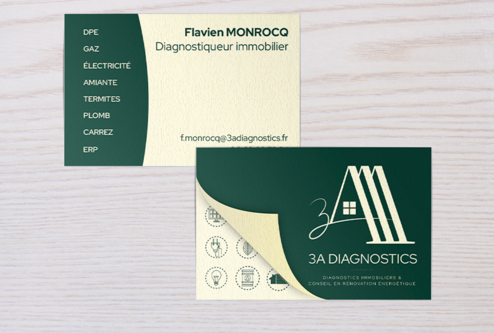 Création de logo + carte de visite 3ADIAGNOSTICS